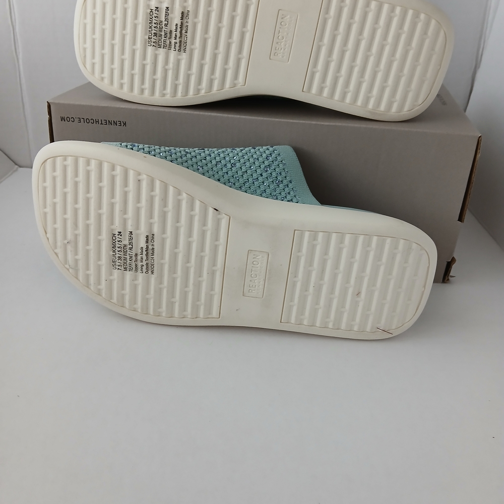 Kenneth Cole Mint Green Slide Sandals With Rhinestone NEW $40 - Picture 7 of 9